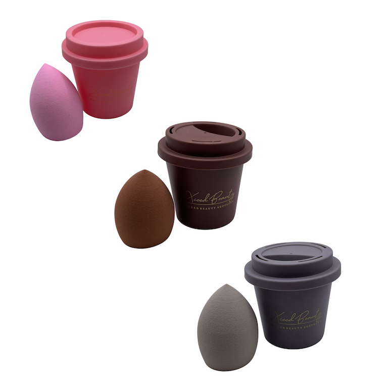 Brown Beauty Blender with Travel Case